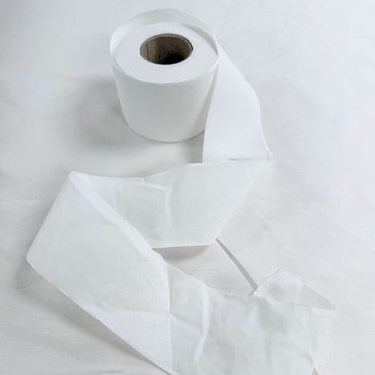 Flat Unfolded Bias Tape 3" (75mm) - White - 100% Cotton