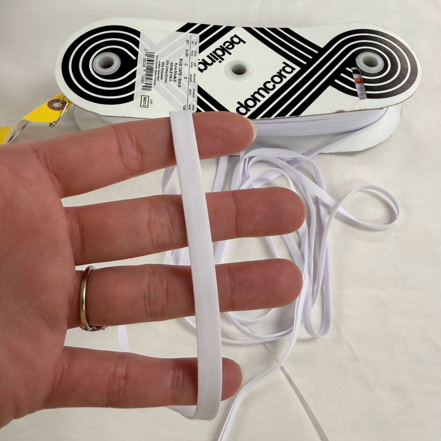 6mm  Double Fold Bias Tape (1/4") - White