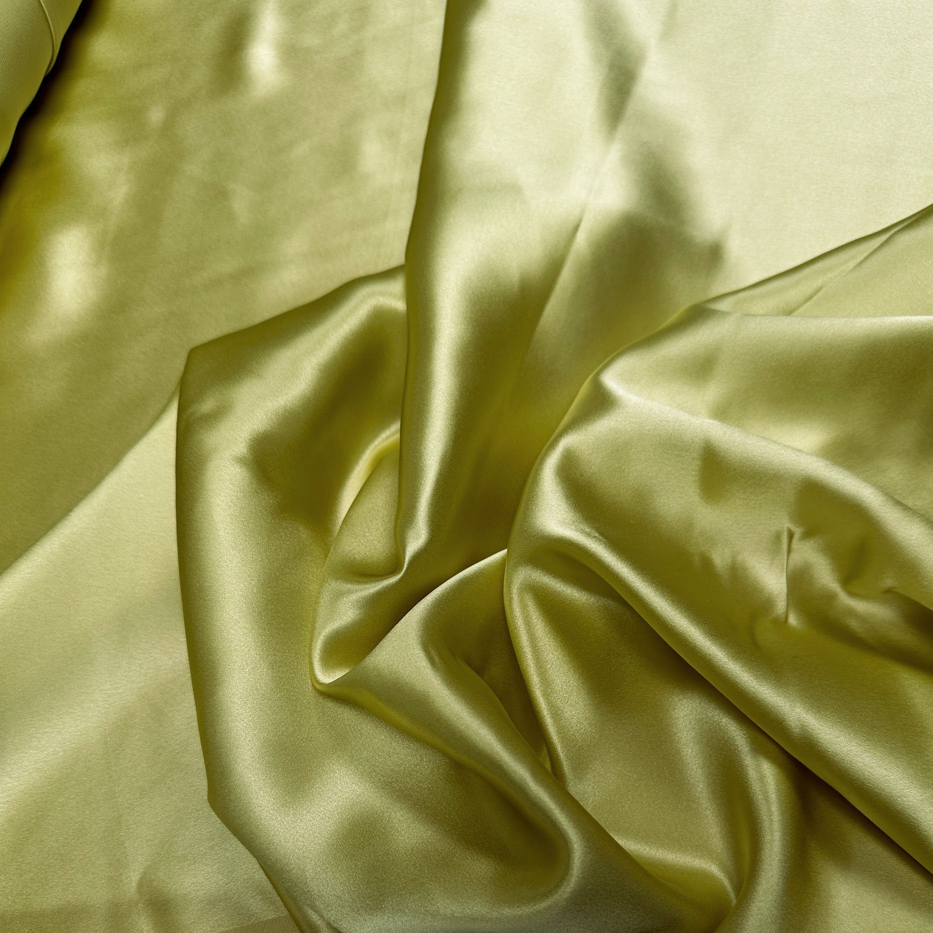 Olive Green Silk Charmeuse - Fabrics & Fabrics