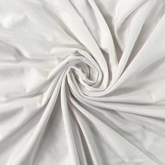 Bamboo Cotton French Terry Knit - White