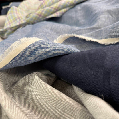 European Linen Twill - Denim Blue