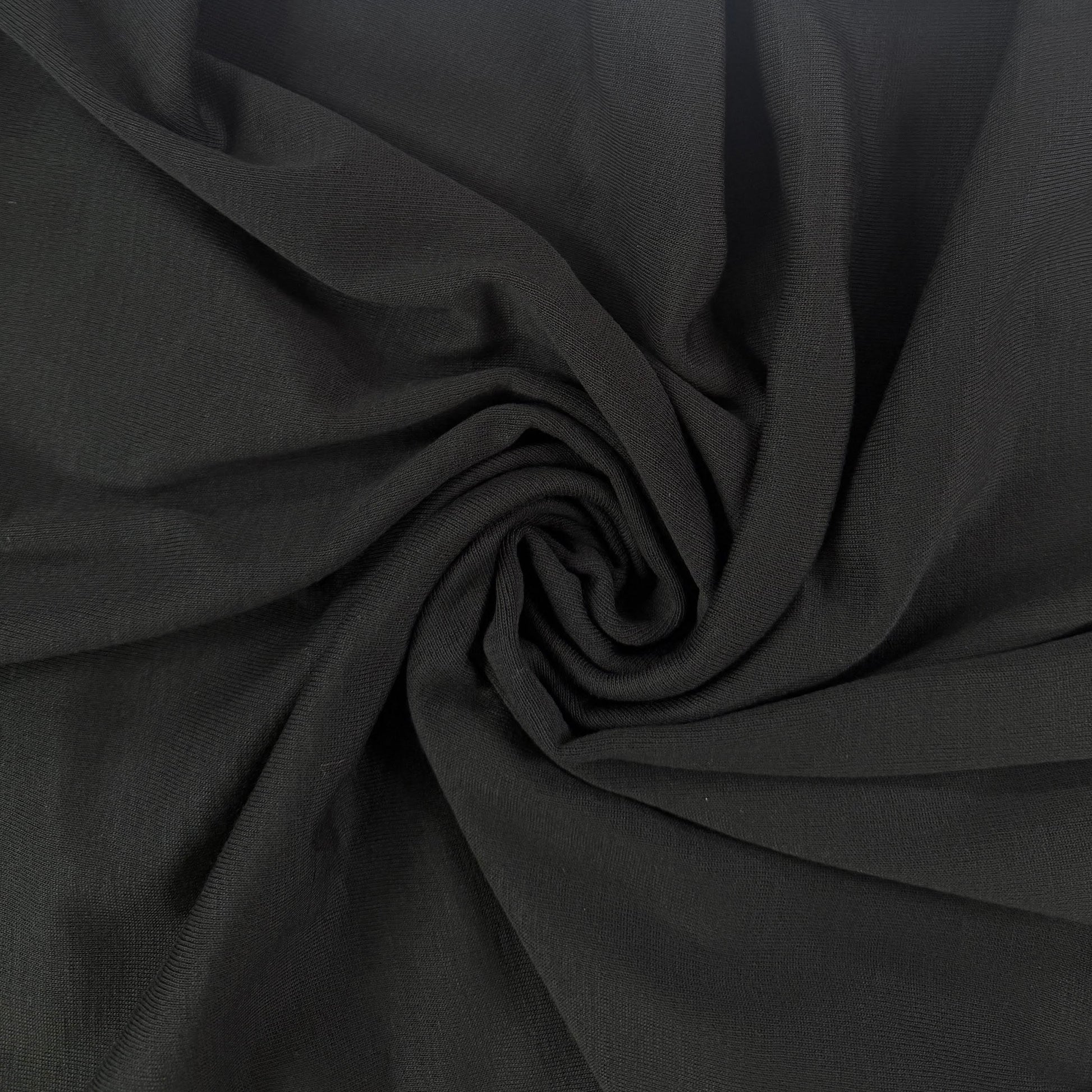 Rayon Polyester Rib Knit - Black - Deadstock – Riverside Fabrics