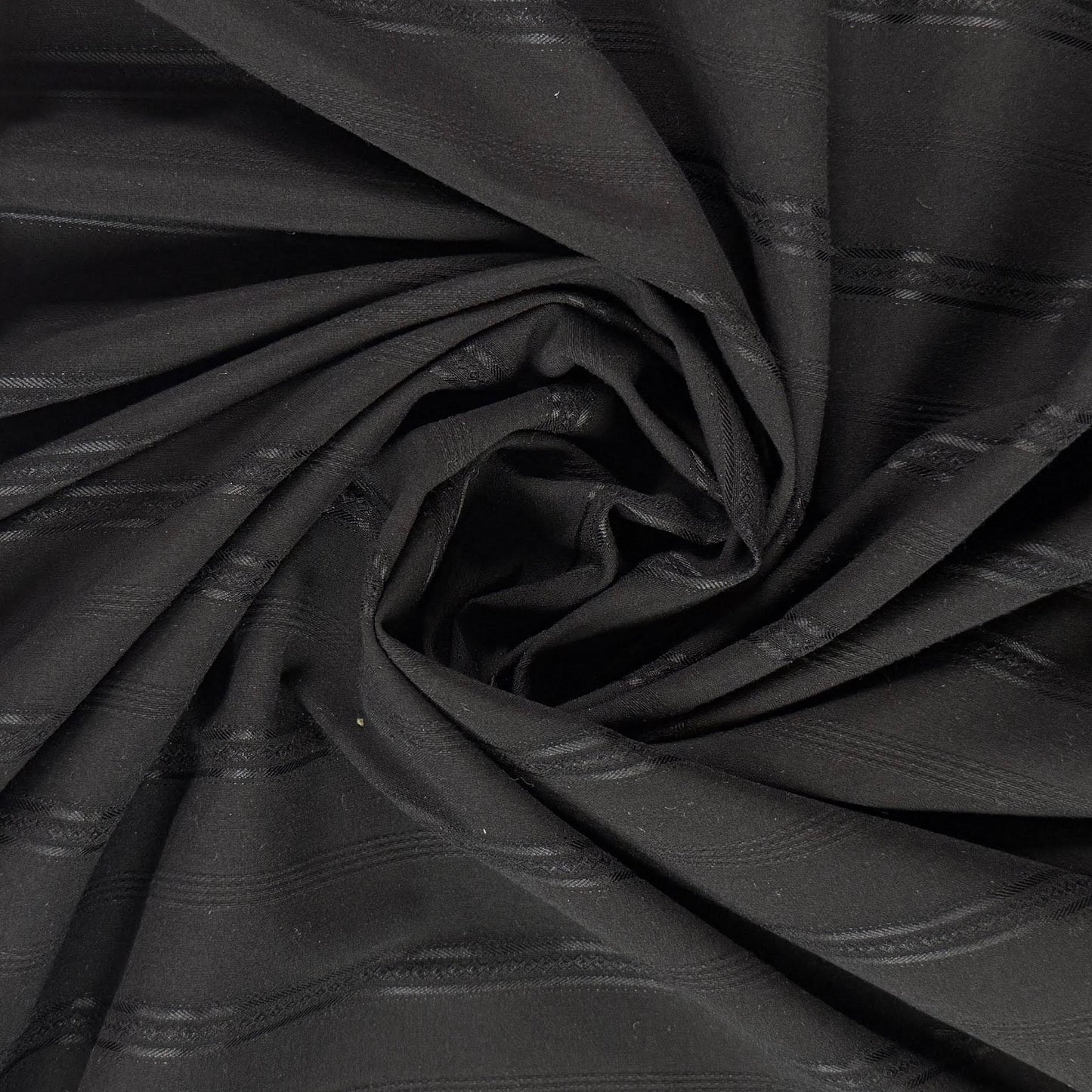 Stretch Striped Cotton Viscose - Black - Film Studio Deadstock