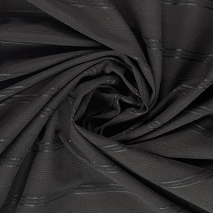Stretch Striped Cotton Viscose - Black - Film Studio Deadstock