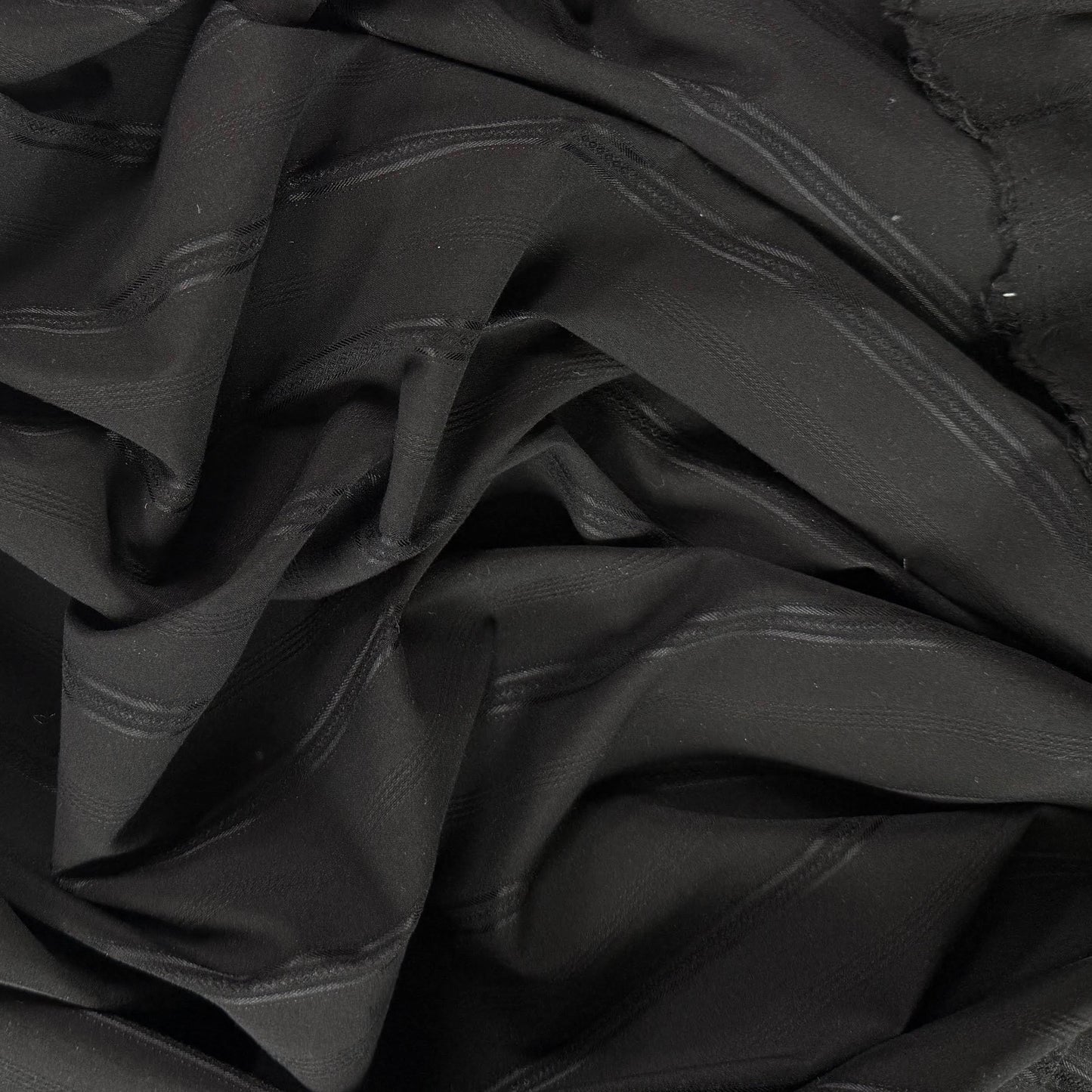 Stretch Striped Cotton Viscose - Black - Film Studio Deadstock