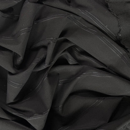 Stretch Striped Cotton Viscose - Black - Film Studio Deadstock