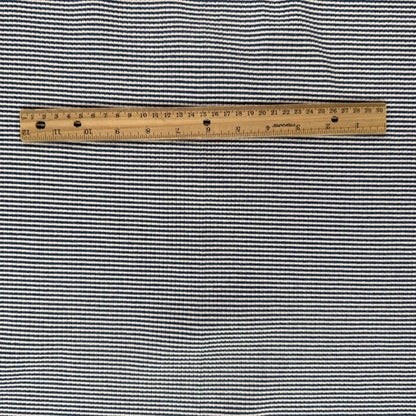 58" Remnant - Knit Cotton - Navy & Ivory Stripe - Film Studio Deadstock