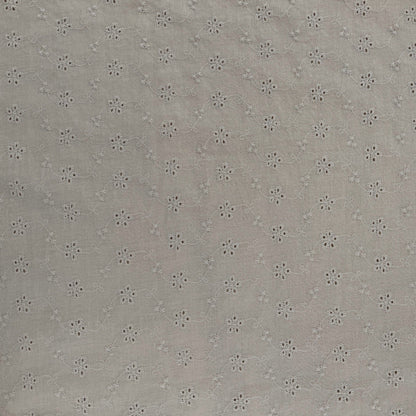Embroidered Eyelet Cotton Voile - Flower Vines - Taupe
