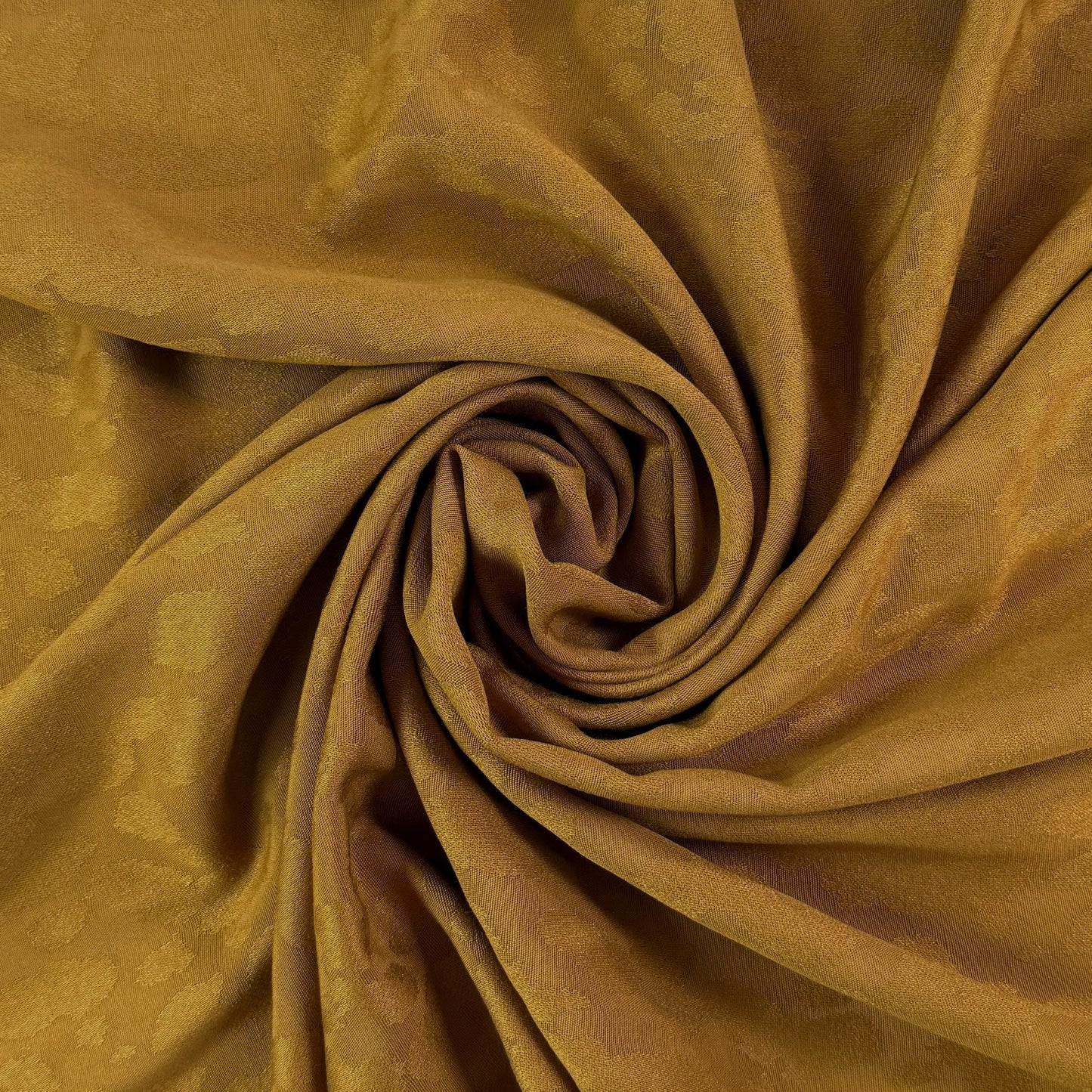 Viscose Rayon Jacquard  - Subtle Leopard Emboss - Mustard