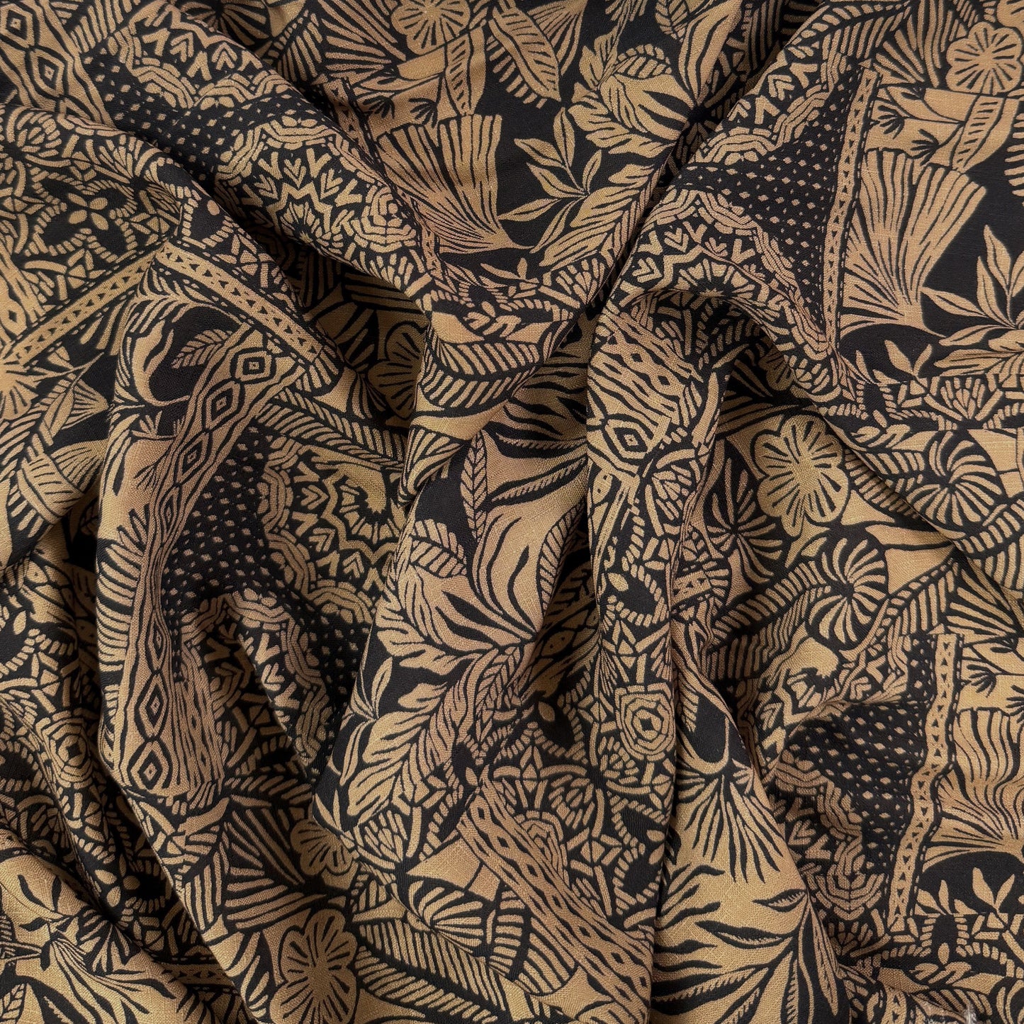 Rayon Slub Digital Print - Tropical Plants