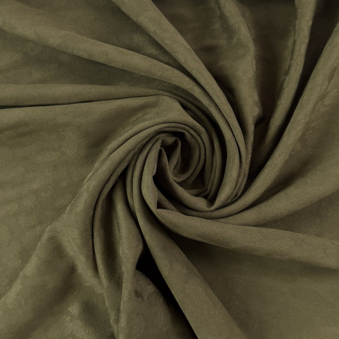 Viscose Rayon Jacquard  - Subtle Leopard Emboss - Olive