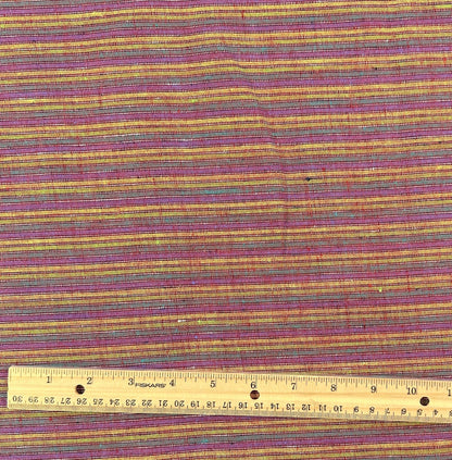 Yarn Dyed 100% Linen Multi Stripe - Jewel Tone Rainbow