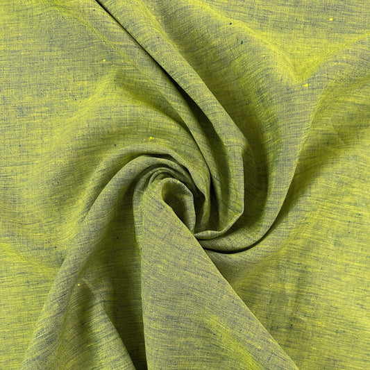 18" Remnant - Yarn Dyed 100% Linen Two Tone - Blue & Lime Green
