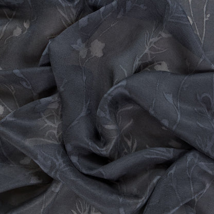 Silk Floral Burnout - Dark Navy