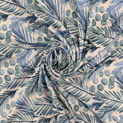 Modal Jersey Knit - Blue Foliage