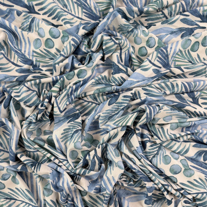 Modal Jersey Knit - Blue Foliage