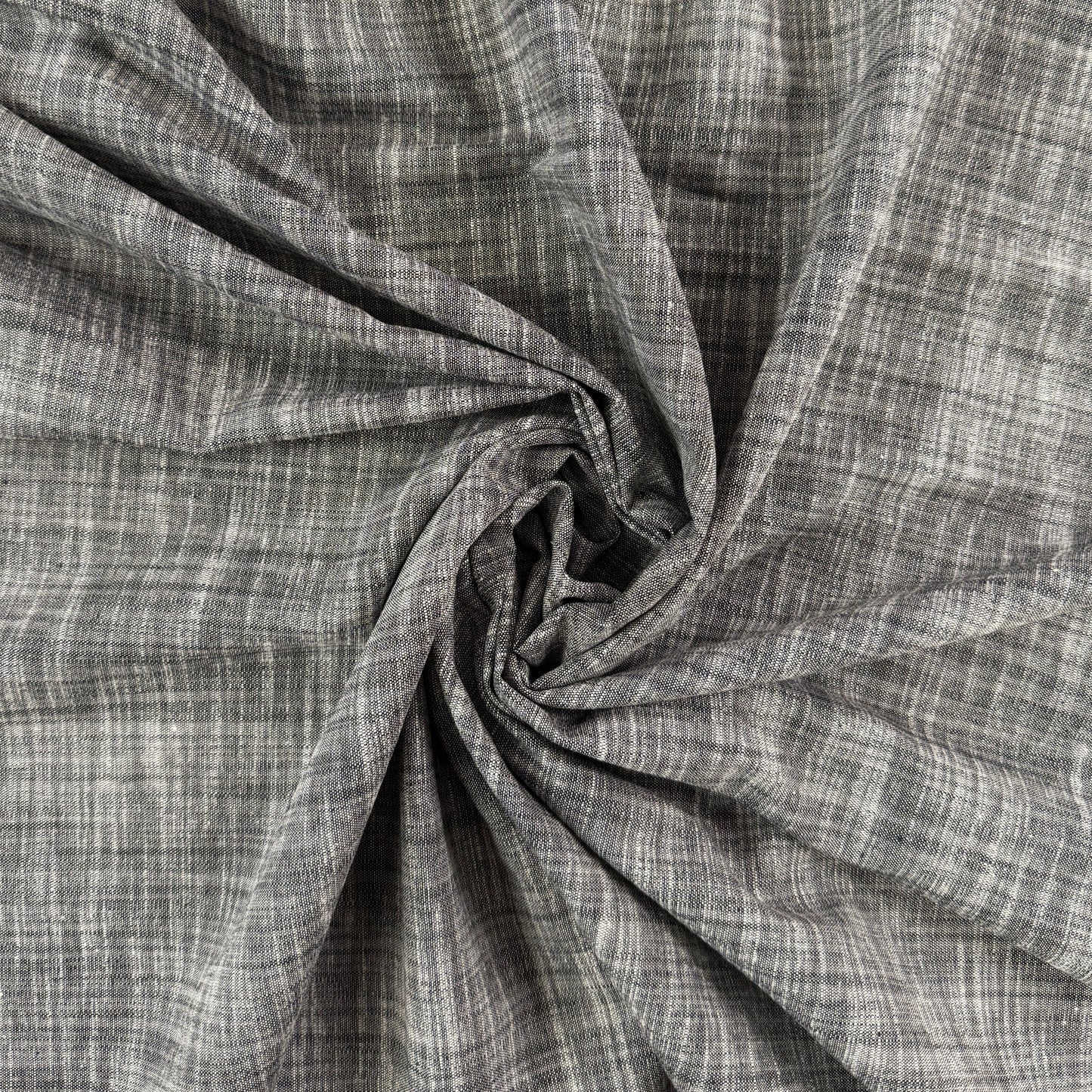 Stretch Cotton Chambray - Dark Grey