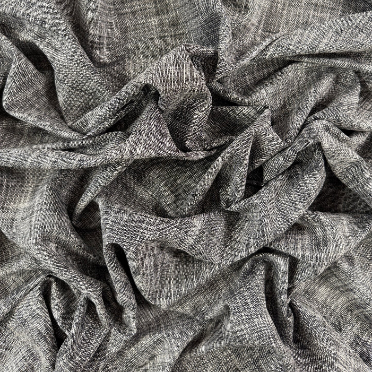 Stretch Cotton Chambray - Dark Grey