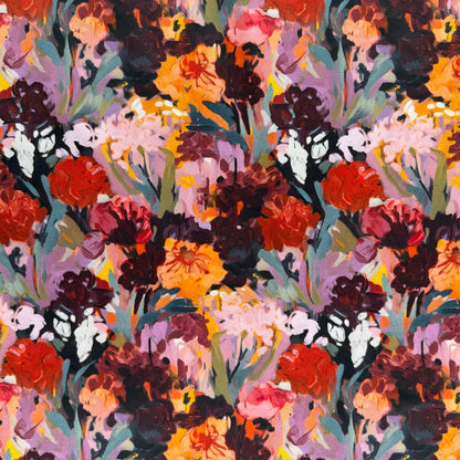 Stretch Cotton Sateen - Painted Florals