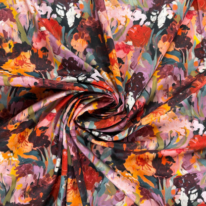 Stretch Cotton Sateen - Painted Florals