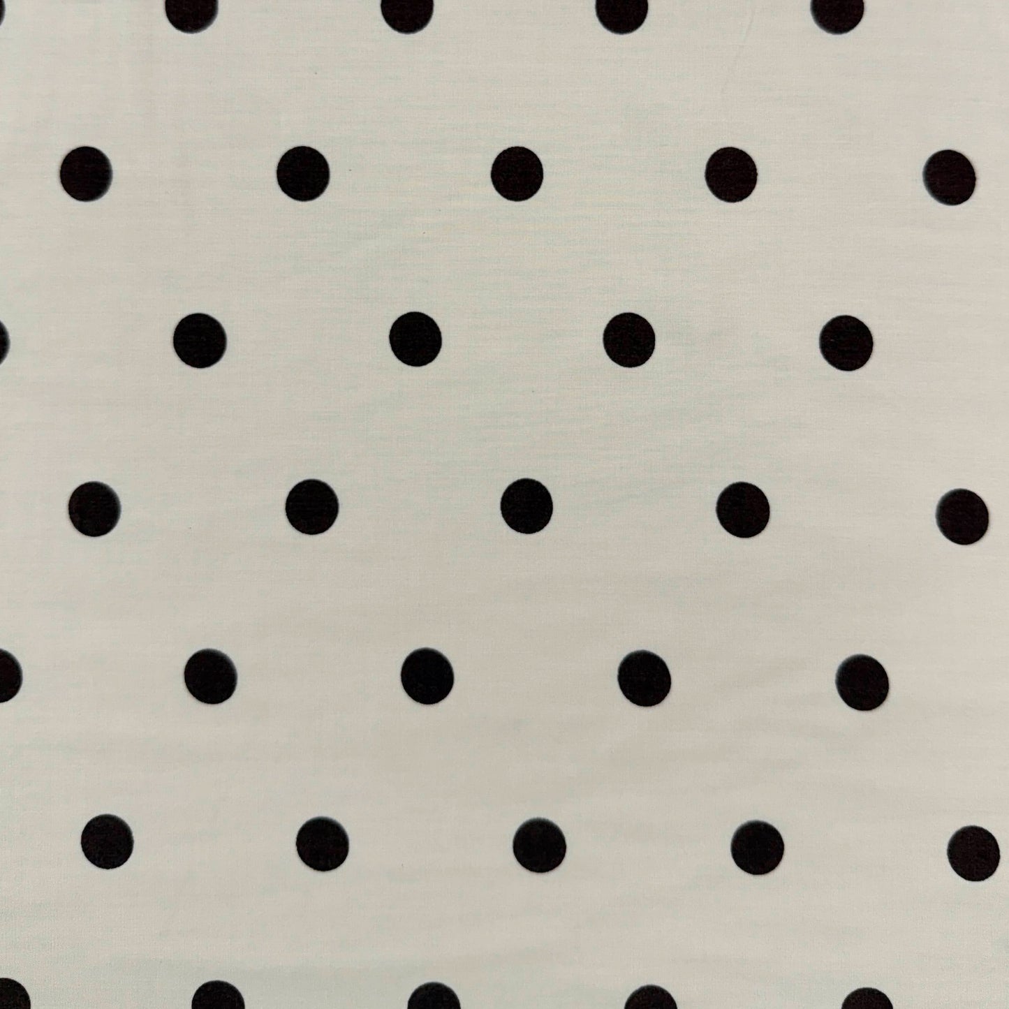Rayon Poplin - Ivory & Brown Polka Dot