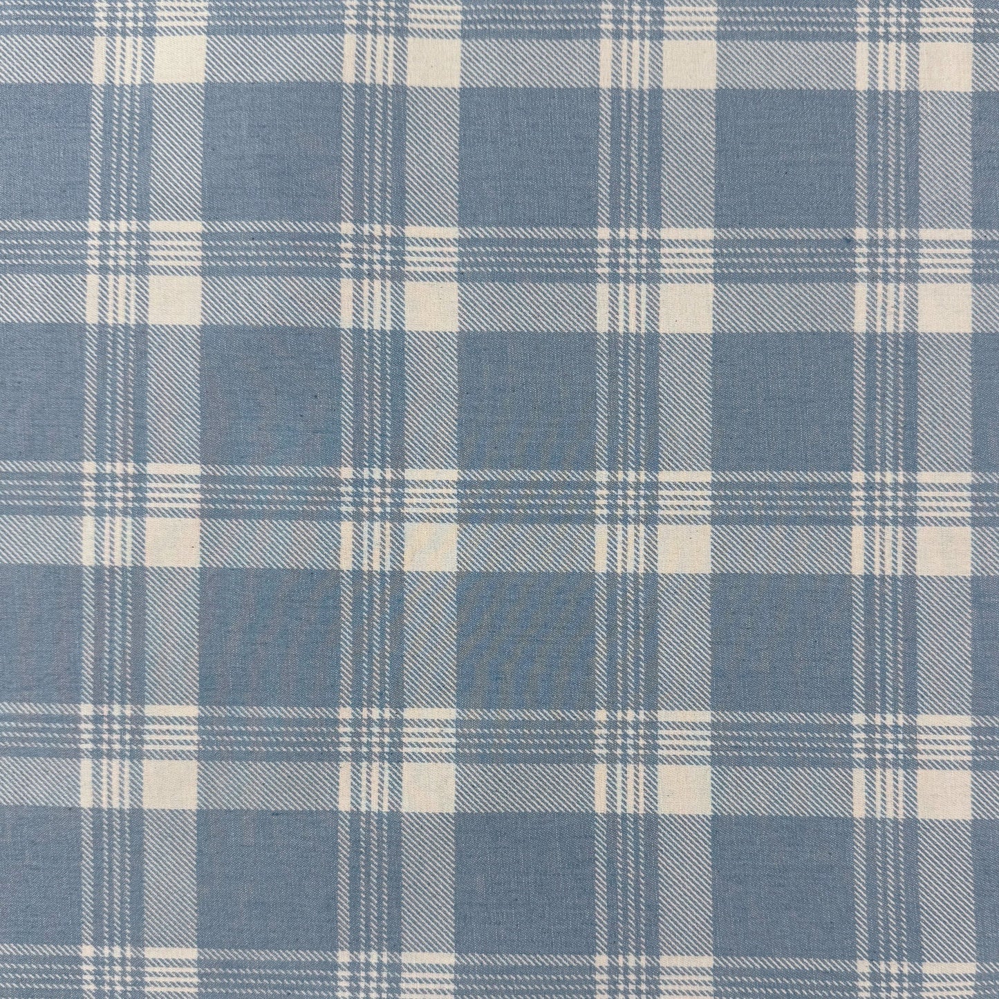 Cotton Denim - Light Blue Plaid - 4oz