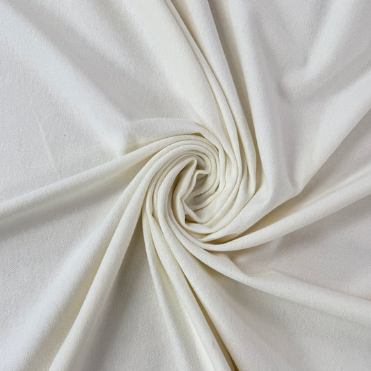 Heavier Organic Cotton Hemp Knit Twill Face Jersey - Ivory