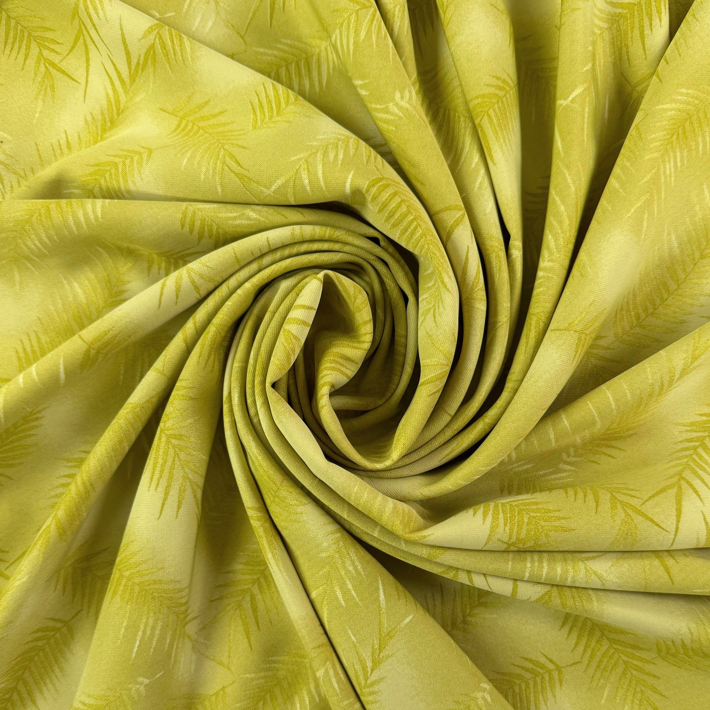 Polyester Woven - Yellow/Green Leaves - Film Studio Deadstock
