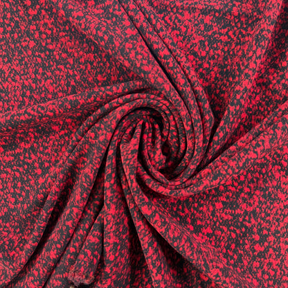 Polyester Knit - Red & Black Abstract - Film Studio Deadstock