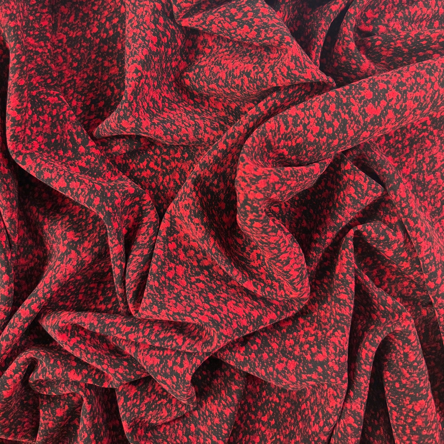 Polyester Knit - Red & Black Abstract - Film Studio Deadstock