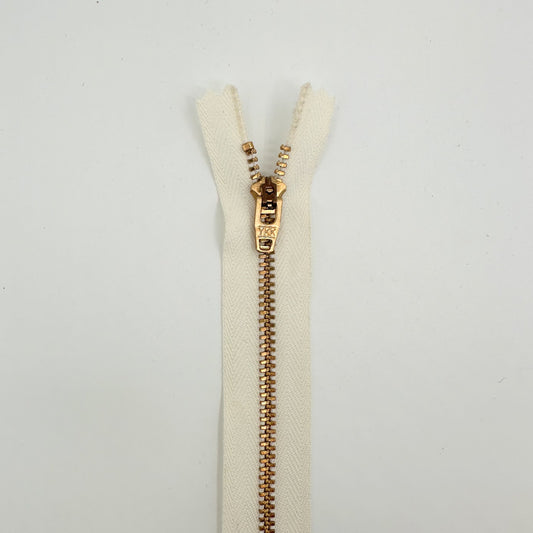 #4.5 Brass Zippers - 18" - Natural  - Close Ended