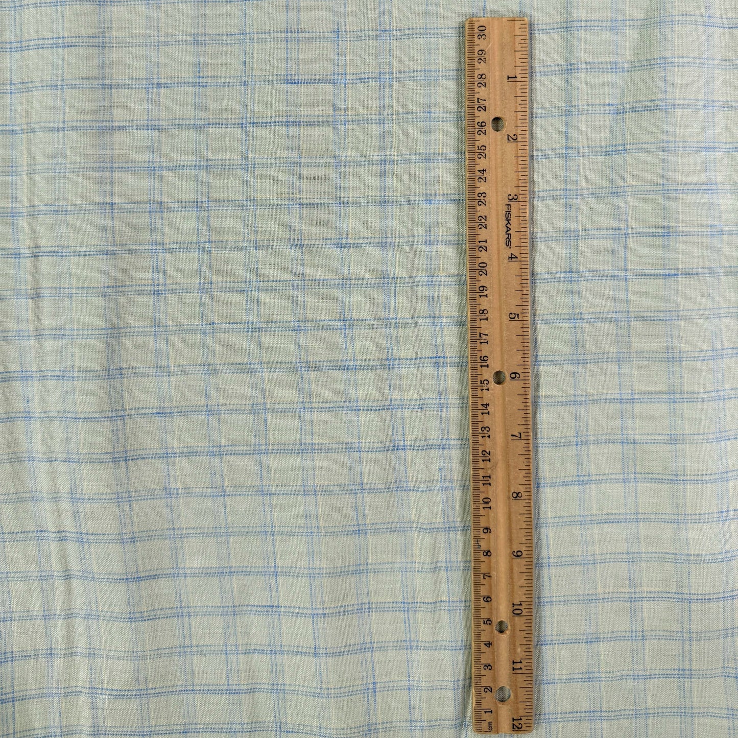Yarn Dyed European Linen - Pale Aquamarine Plaid - 59"