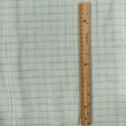 Yarn Dyed European Linen - Pale Aquamarine Plaid - 59"