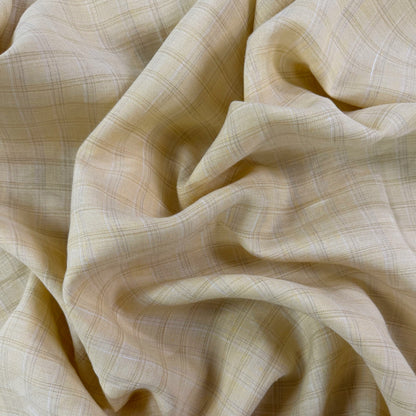 Yarn Dyed European Linen - Butter Yellow Plaid - 59"