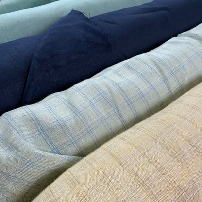 Yarn Dyed European Linen - Butter Yellow Plaid - 59"