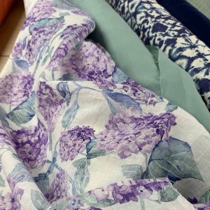 European Linen - Purple Hydrangea - 59"