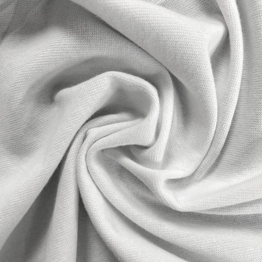 23" Remnant - Cotton Spandex 1x1 Rib Knit Fabric - White - Deadstock