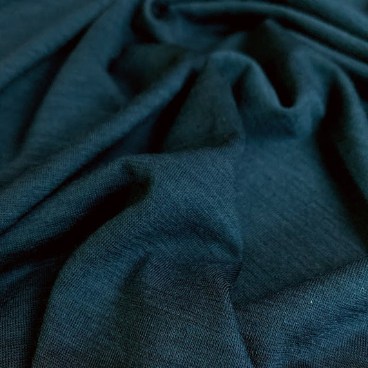 16" Remnant - Superfine Merino Wool Jersey - Moroccan Blue