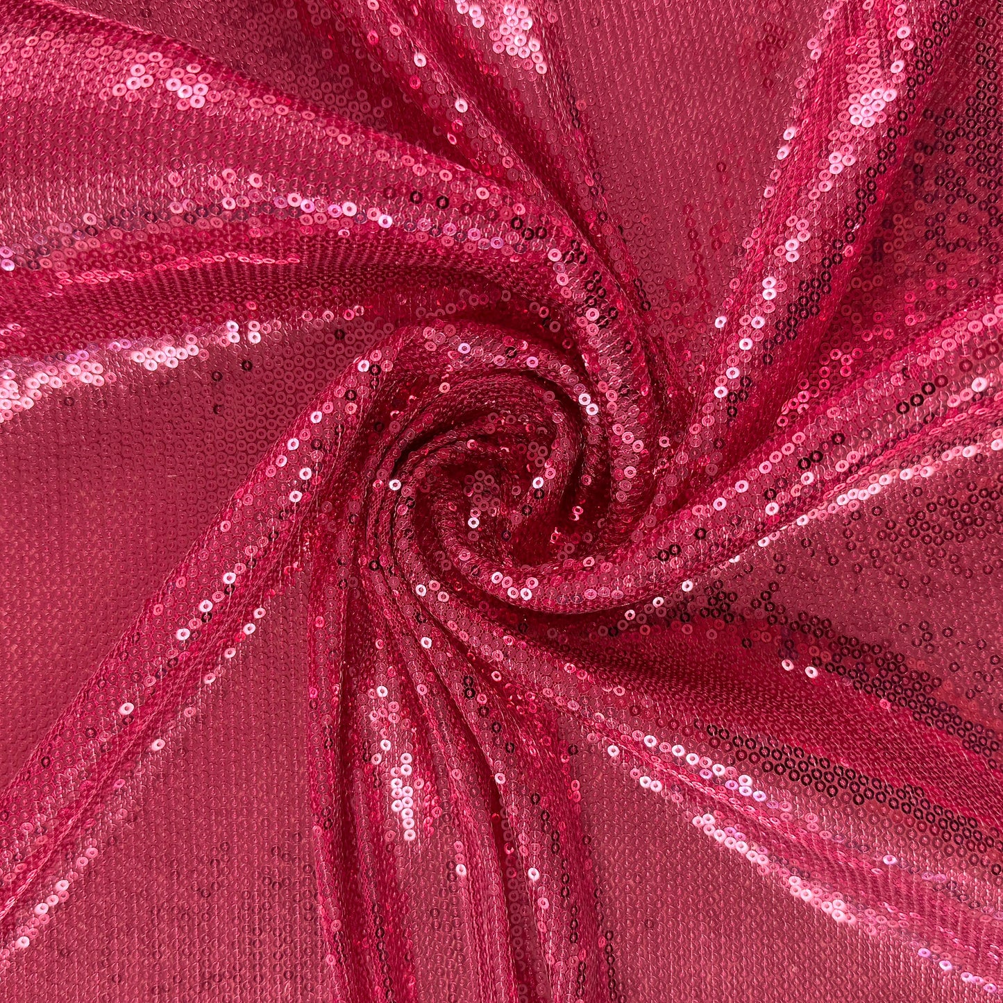 Sequins on Mesh Knit - Hot Pink - Deadstock
