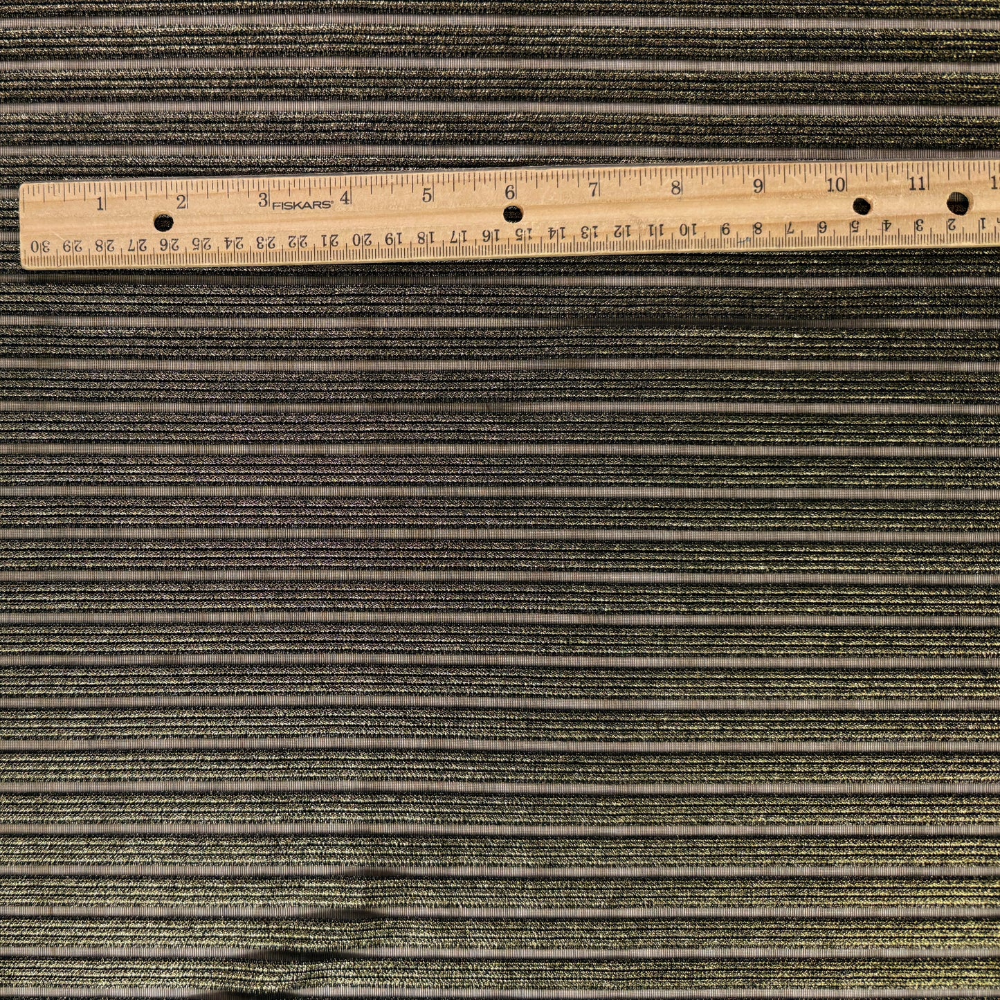Novelty Knit Nylon & Lurex - Black & Gold Stripe - Deadstock