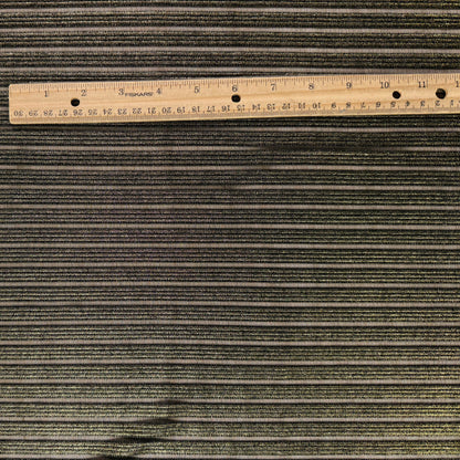 Novelty Knit Nylon & Lurex - Black & Gold Stripe - Deadstock