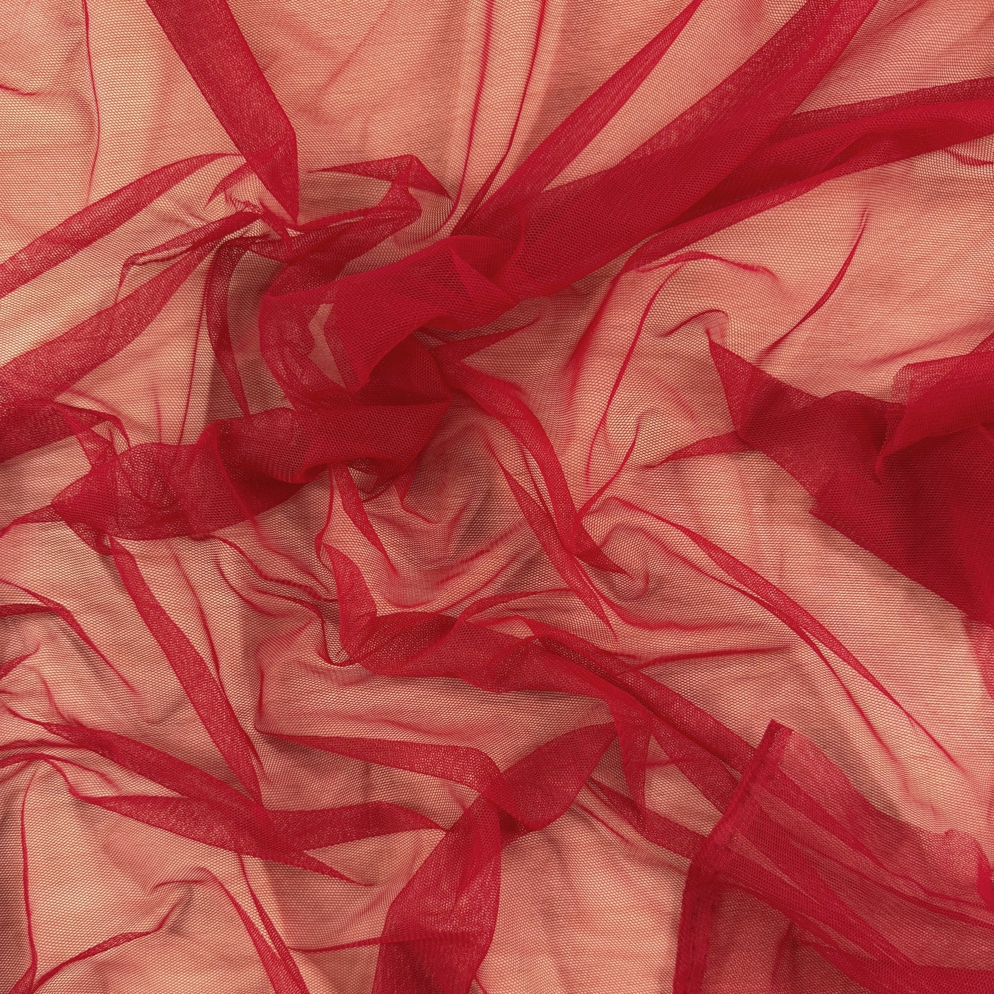 Knitted Tulle Mesh - Red - Deadstock