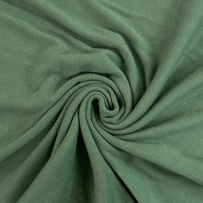 Bamboo Cotton Rib 2x2 - Moss Green - Ribbed Knit