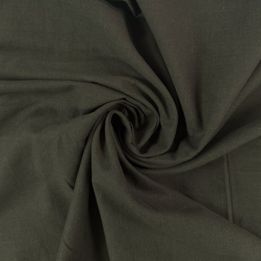 Cotton Linen Woven - Dark Moss