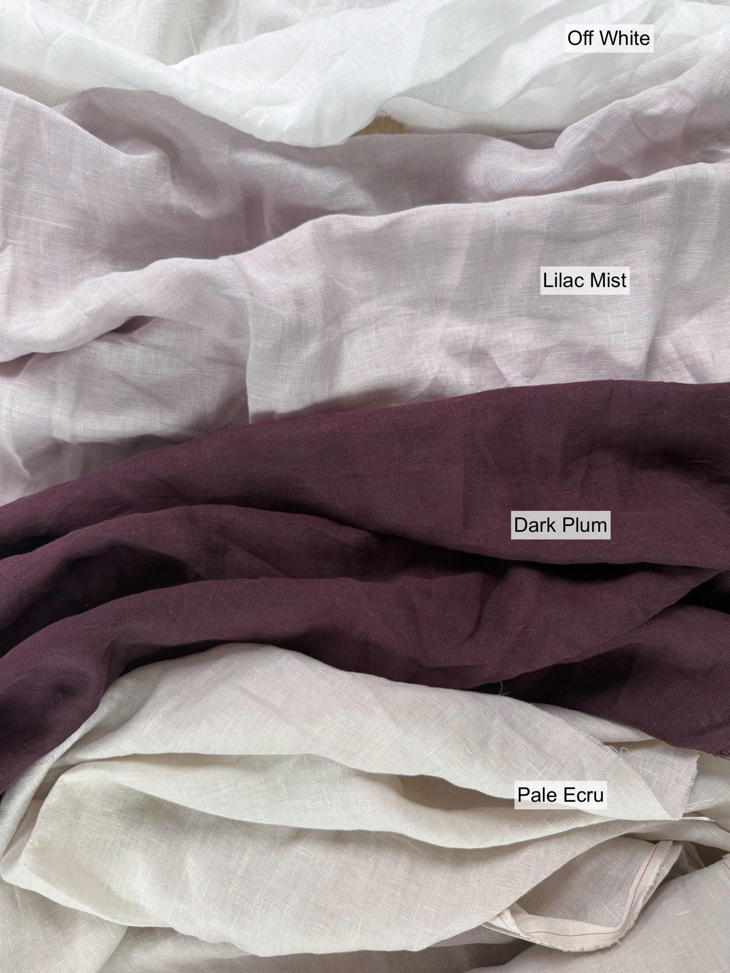 Sandwashed 100% Linen - Dark Plum