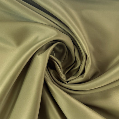 Polyester Twill Lining  - Light Olive - Deadstock