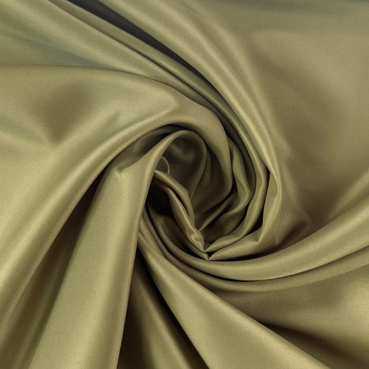 Polyester Twill Lining  - Light Olive - Deadstock