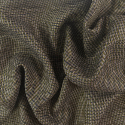 Brushed Yarn Dyed European Linen - Blue, Ivory & Green Houndstooth - 57"