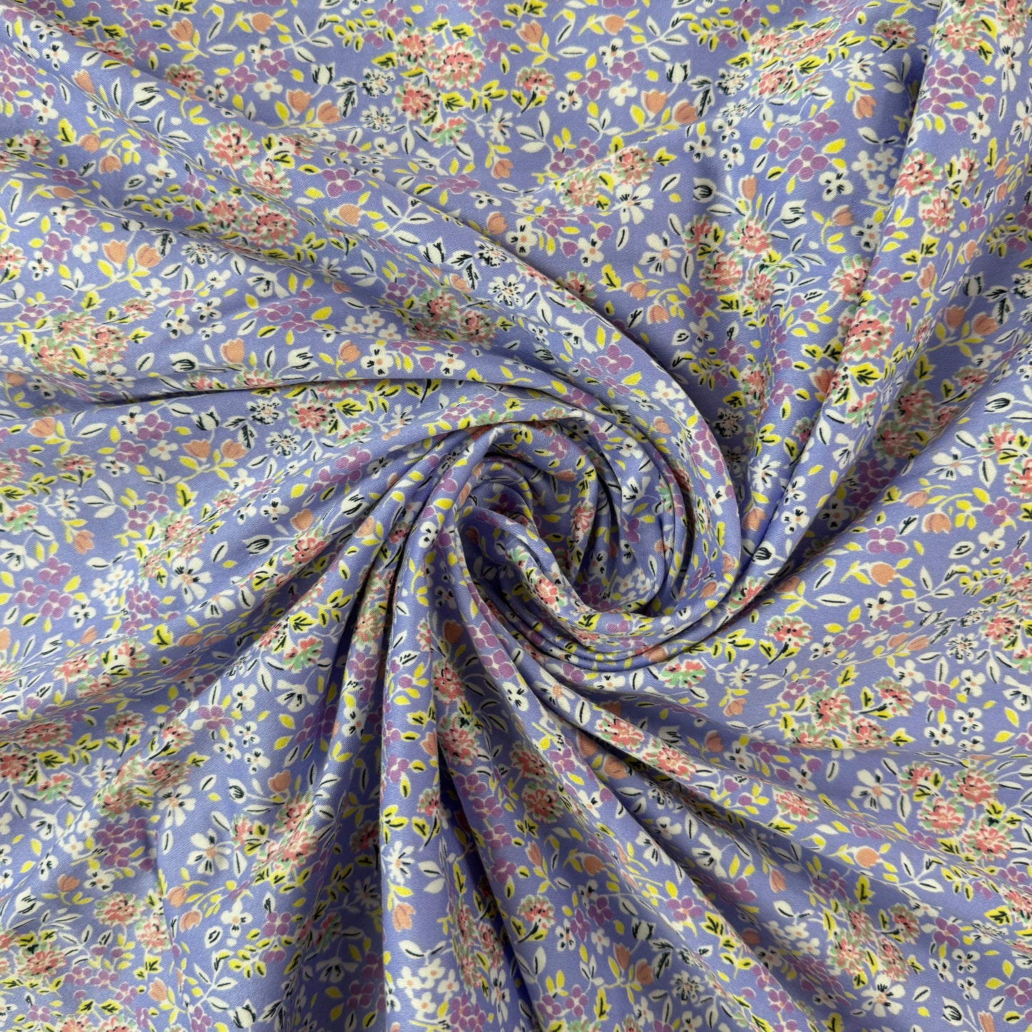 Stretch Cotton Woven - Purple Florals - Deadstock