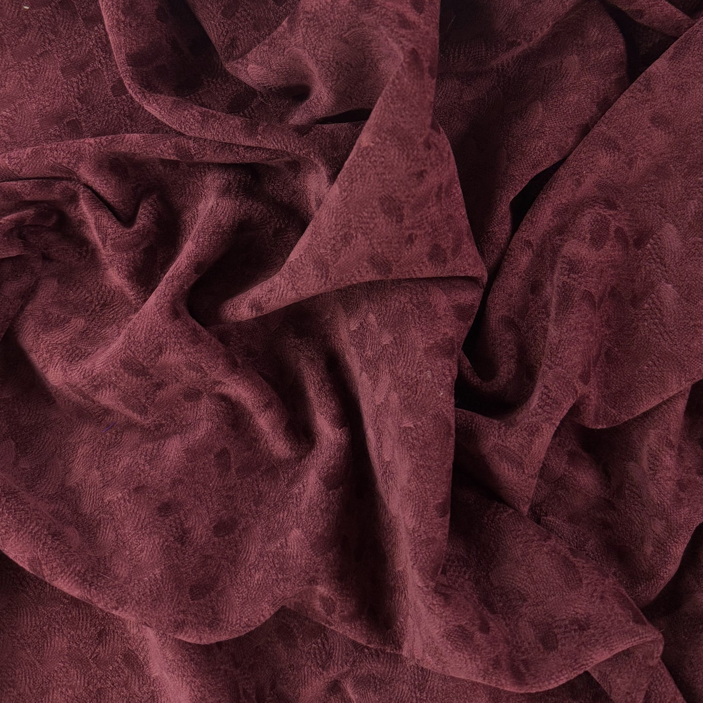 Sculpted Cotton Velvet - Wine - Deadstock